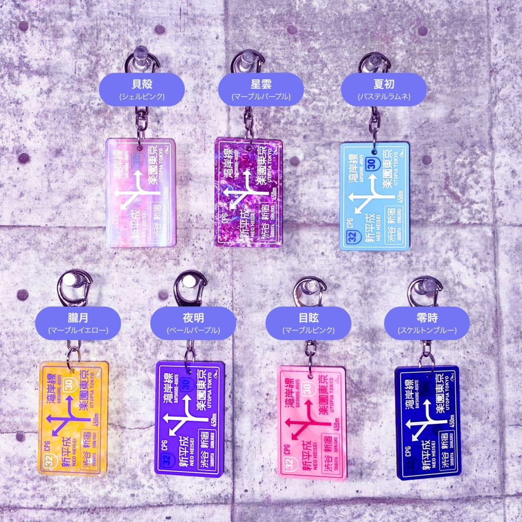 Nighttime Expressway Sign Keychain