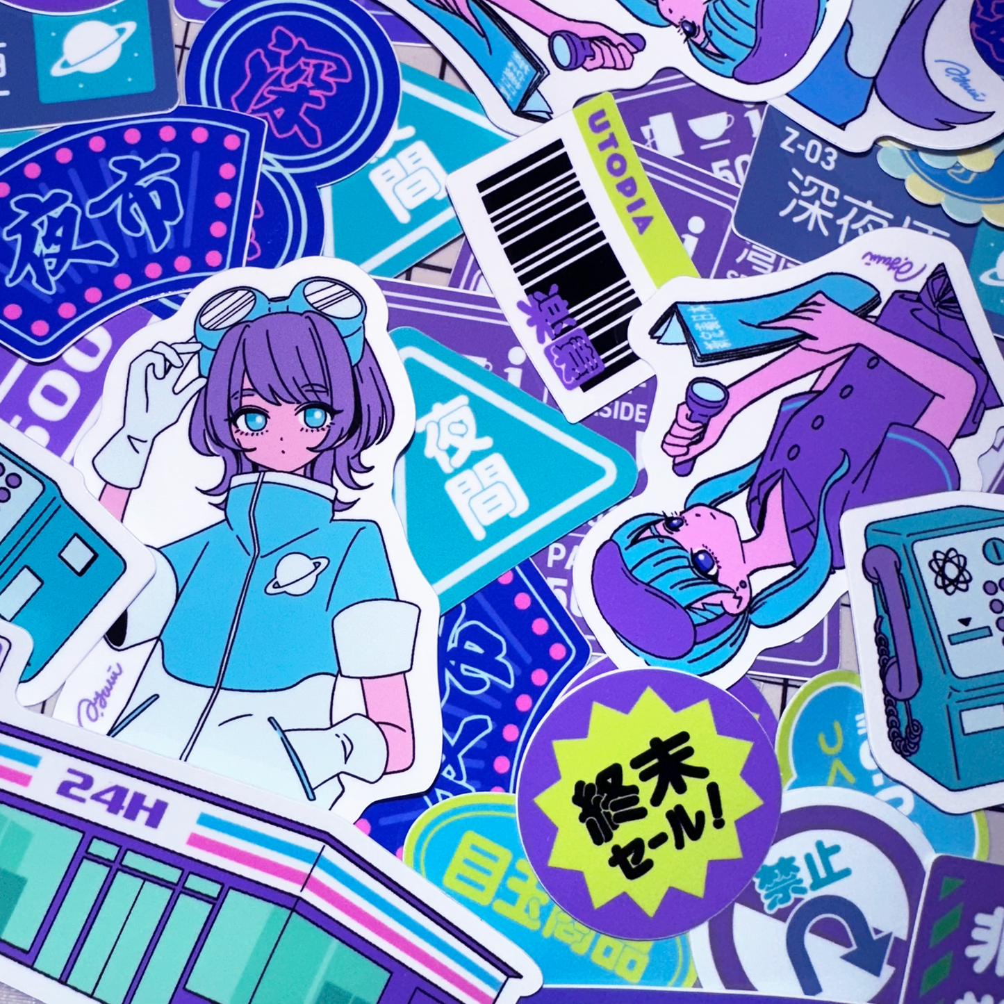 Label-style stickers #12 to #16