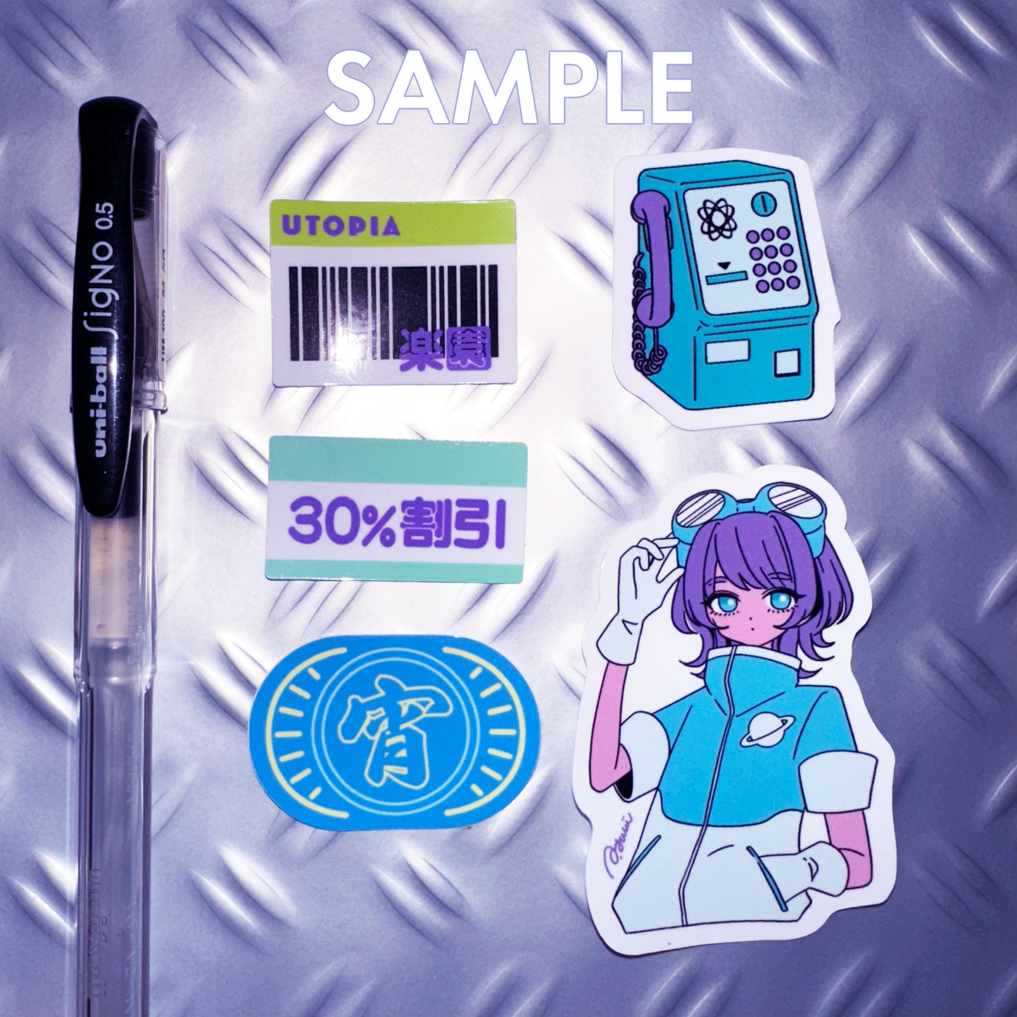 Label-style stickers #12 to #16