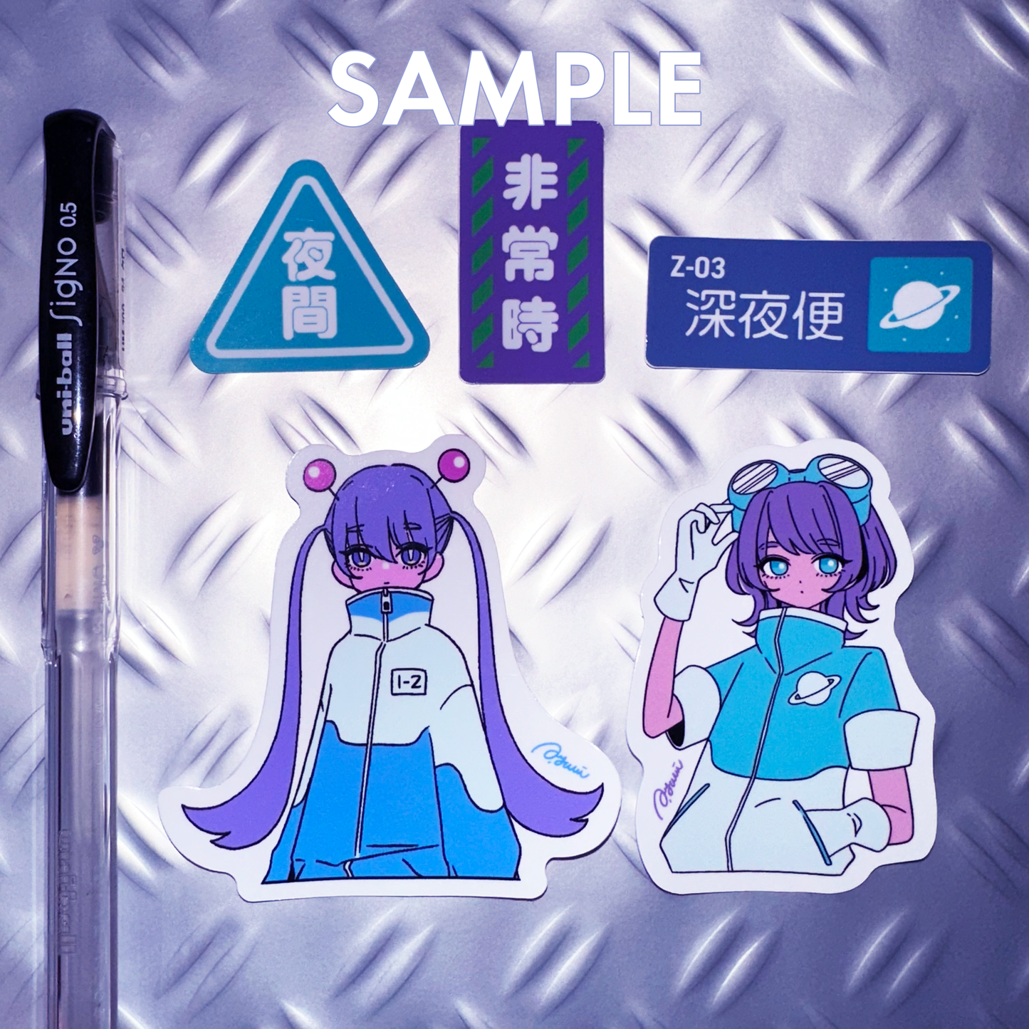 Label-style stickers #12 to #16