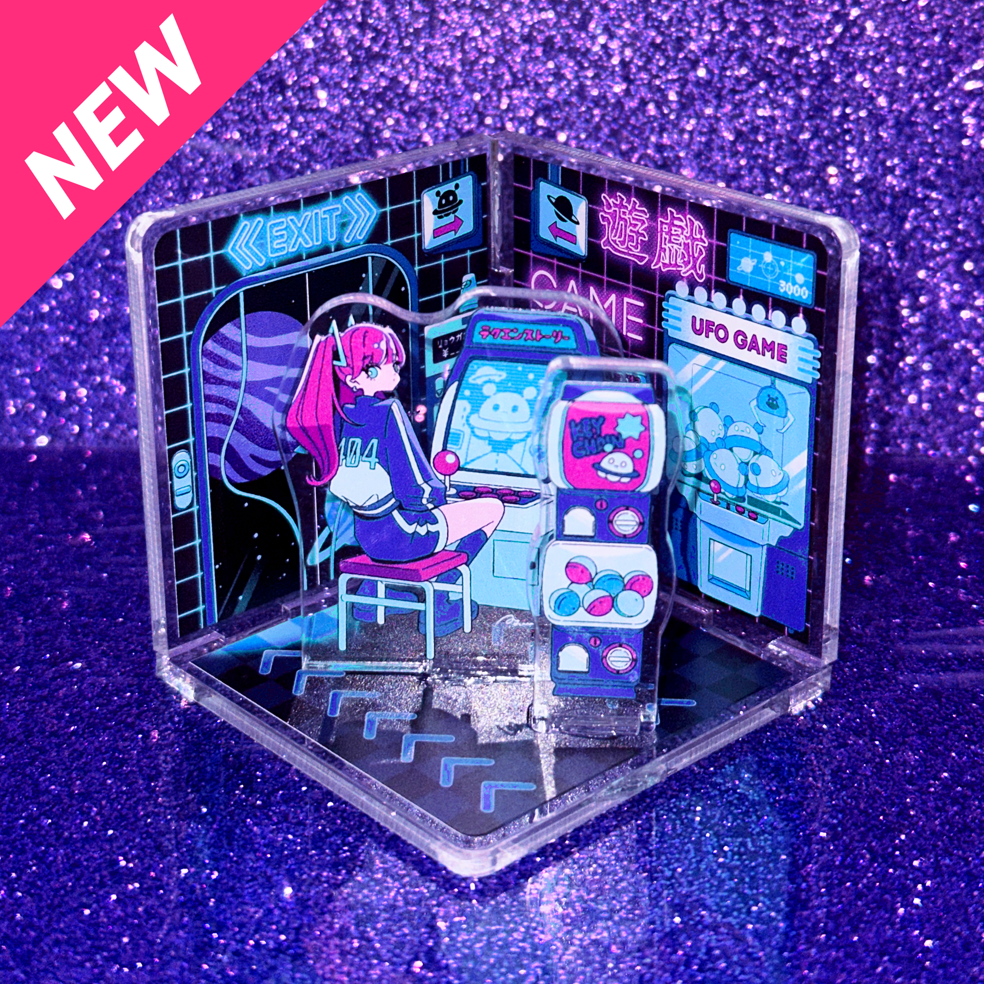 新品　アーケード筐体風アクリルジオラマ　キーホルダー付き　虫姫さま　switch SUPERDELUXE GAMES on X: 