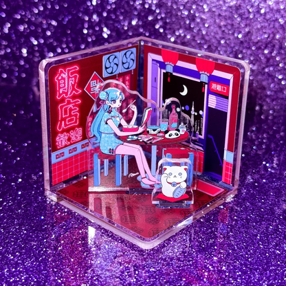 真夜中都市アクリルジオラマ【#001 下町中華 不眠飯店】