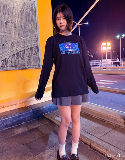 Midnight swimming long sleeve T-shirt